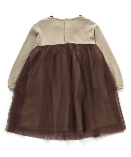 Seraph（セラフ）の「チュールワンピース（ワンピース・キッズ・ブラック/ベージュ/ブラウン・90/100/110/120/80/130/95/140）」の4枚目の写真