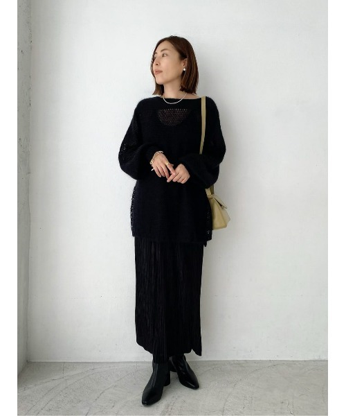 RIVE DROITE（リヴドロワ）の「WEB限定/透かし編みニット（ニット/セーター・レディース・ミント/バイオレット/ブラック/アイボリー・FREE）」の13枚目の写真