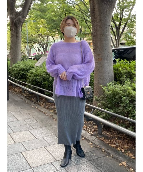 RIVE DROITE（リヴドロワ）の「WEB限定/透かし編みニット（ニット/セーター・レディース・ミント/バイオレット/ブラック/アイボリー・FREE）」の16枚目の写真