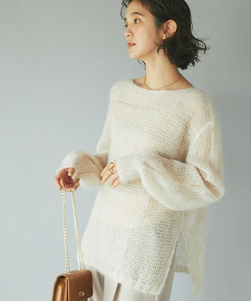 RIVE DROITE（リヴドロワ）の「WEB限定/透かし編みニット（ニット/セーター・レディース・ミント/バイオレット/ブラック/アイボリー・FREE）」の19枚目の写真