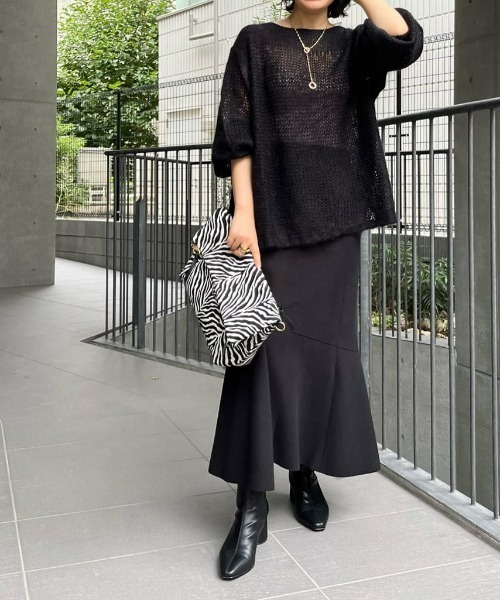 RIVE DROITE（リヴドロワ）の「WEB限定/透かし編みニット（ニット/セーター・レディース・ミント/バイオレット/ブラック/アイボリー・FREE）」の20枚目の写真