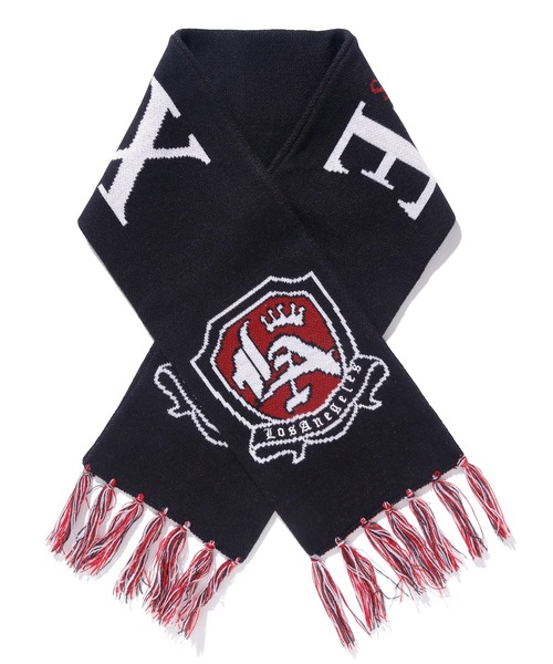 XLARGE(エクストララージ)の「JACQUARD LOGO SCARF(マフラー・メンズ・ブラック・ONE SIZE)」の2枚目の写真