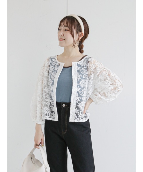 ehka sopo(エヘカソポ)の「前後着レースブラウス(シャツ/ブラウス・レディース・ブラック/ブラウン/オフホワイト/キナリ・フリ-)」の2枚目の写真