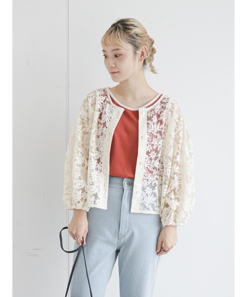 ehka sopo(エヘカソポ)の「前後着レースブラウス(シャツ/ブラウス・レディース・ブラック/ブラウン/オフホワイト/キナリ・フリ-)」の1枚目の写真