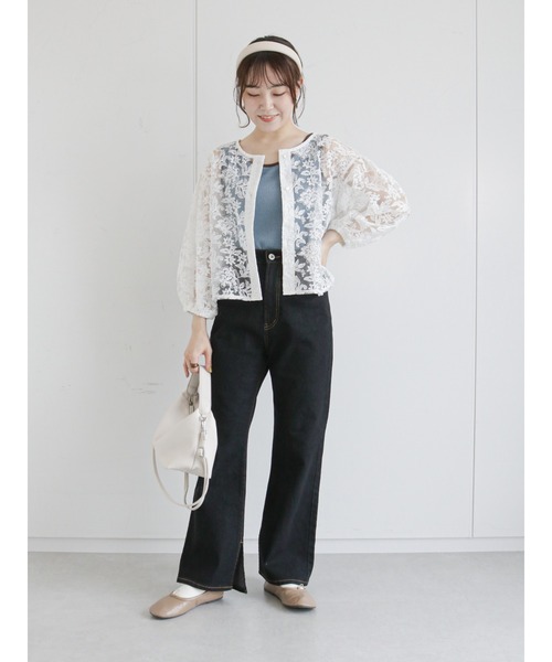 ehka sopo(エヘカソポ)の「前後着レースブラウス(シャツ/ブラウス・レディース・ブラック/ブラウン/オフホワイト/キナリ・フリ-)」の6枚目の写真