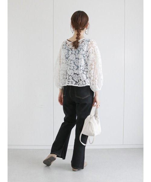 ehka sopo(エヘカソポ)の「前後着レースブラウス(シャツ/ブラウス・レディース・ブラック/ブラウン/オフホワイト/キナリ・フリ-)」の7枚目の写真