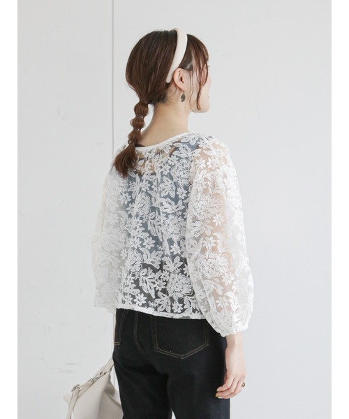 ehka sopo(エヘカソポ)の「前後着レースブラウス(シャツ/ブラウス・レディース・ブラック/ブラウン/オフホワイト/キナリ・フリ-)」の8枚目の写真