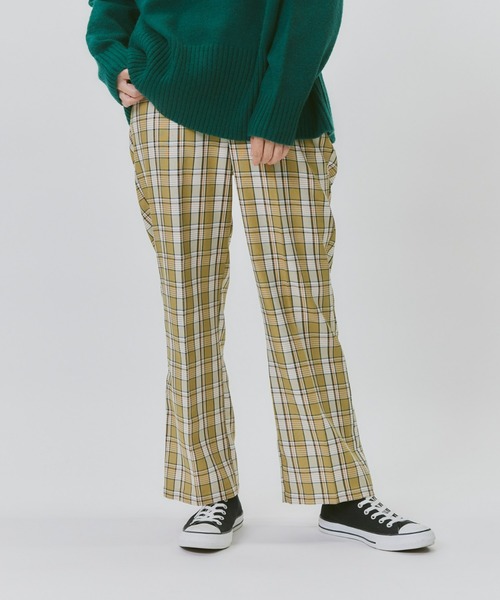 HONEYSUCKLE ROSE(ハニーサックルローズ)の「【HONEYSUCKLE ROSE】チェックイージートラウザーパンツ(スラックス・レディース・ダークブラウン/ベージュ/オリーブ・M/L)」の3枚目の写真
