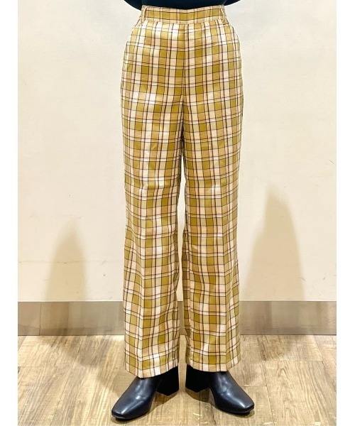 HONEYSUCKLE ROSE(ハニーサックルローズ)の「【HONEYSUCKLE ROSE】チェックイージートラウザーパンツ(スラックス・レディース・ダークブラウン/ベージュ/オリーブ・M/L)」の19枚目の写真