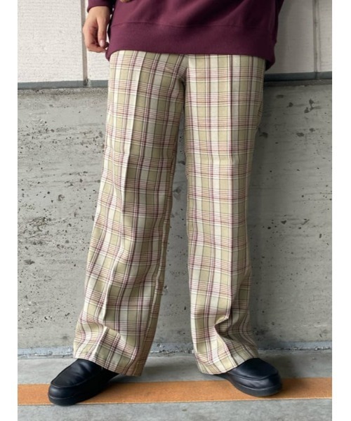 HONEYSUCKLE ROSE(ハニーサックルローズ)の「【HONEYSUCKLE ROSE】チェックイージートラウザーパンツ(スラックス・レディース・ダークブラウン/ベージュ/オリーブ・M/L)」の22枚目の写真