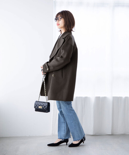 La TOTALITE（ラトータリテ）の「ウールナイロン リバーPコート（ピーコート・レディース・ブラック系その他/ネイビー/ベージュ系その他・FREE）」の10枚目の写真