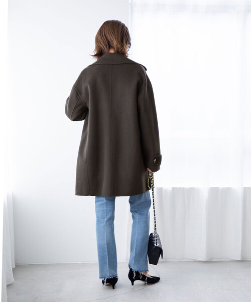 La TOTALITE（ラトータリテ）の「ウールナイロン リバーPコート（ピーコート・レディース・ブラック系その他/ネイビー/ベージュ系その他・FREE）」の19枚目の写真