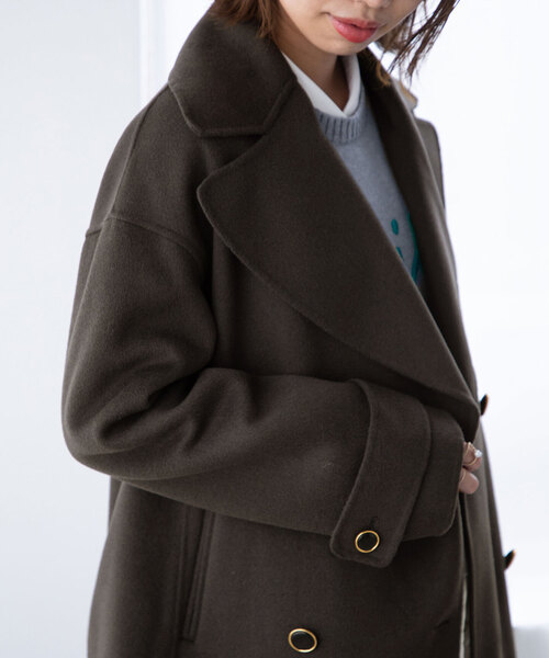 La TOTALITE（ラトータリテ）の「ウールナイロン リバーPコート（ピーコート・レディース・ブラック系その他/ネイビー/ベージュ系その他・FREE）」の17枚目の写真