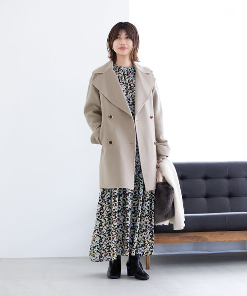 La TOTALITE（ラトータリテ）の「ウールナイロン リバーPコート（ピーコート・レディース・ブラック系その他/ネイビー/ベージュ系その他・FREE）」の13枚目の写真