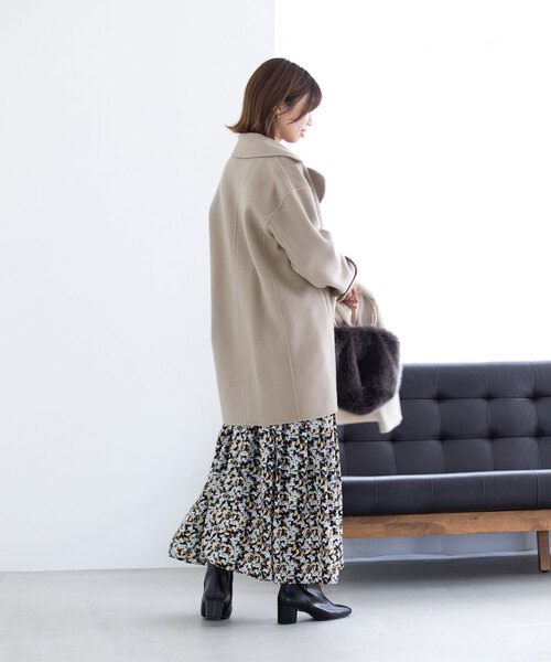 La TOTALITE（ラトータリテ）の「ウールナイロン リバーPコート（ピーコート・レディース・ブラック系その他/ネイビー/ベージュ系その他・FREE）」の5枚目の写真