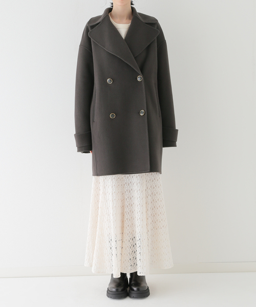 La TOTALITE（ラトータリテ）の「ウールナイロン リバーPコート（ピーコート・レディース・ブラック系その他/ネイビー/ベージュ系その他・FREE）」の9枚目の写真