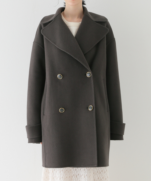 La TOTALITE（ラトータリテ）の「ウールナイロン リバーPコート（ピーコート・レディース・ブラック系その他/ネイビー/ベージュ系その他・FREE）」の12枚目の写真