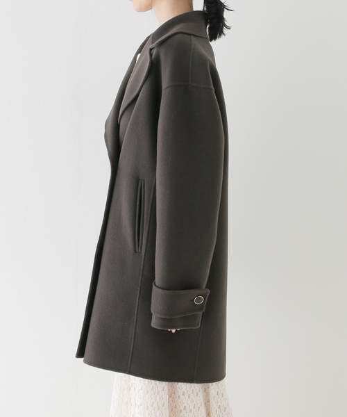 La TOTALITE（ラトータリテ）の「ウールナイロン リバーPコート（ピーコート・レディース・ブラック系その他/ネイビー/ベージュ系その他・FREE）」の21枚目の写真