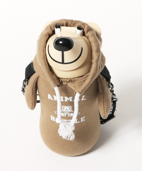 thermo mug（サーモ マグ）の「thermo mug/サーモマグ ANIMAL BOTTLE BEAR Parker 水筒（水筒・キッズ・ブラウン/ネイビー/アイボリー/レッド・ONE SIZE）」の2枚目の写真