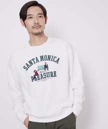 【BLUE STANDARD/ブルースタンダード】11oz 裏起毛 カレッジ ベースボール 刺繍 ワッペン クルー トレーナー スウェット