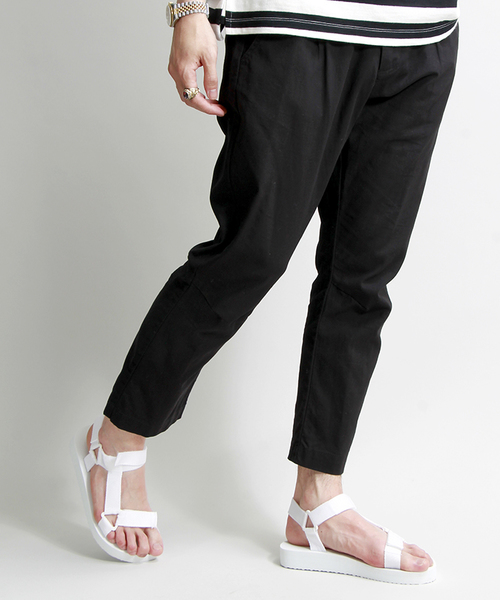 WEGO（ウィゴー）の「WEGO/綿麻タックパンツ（その他パンツ・メンズ・ホワイト/ブラック・MEDIUM/LARGE）」の2枚目の写真