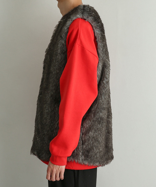 SENSE OF PLACE by URBAN RESEARCH(センスオブプレイスバイアーバンリサーチ)の「『ユニセックス』フェイクファーベスト(ベスト・メンズ・ブラウン/ブラック・ONE)」の8枚目の写真