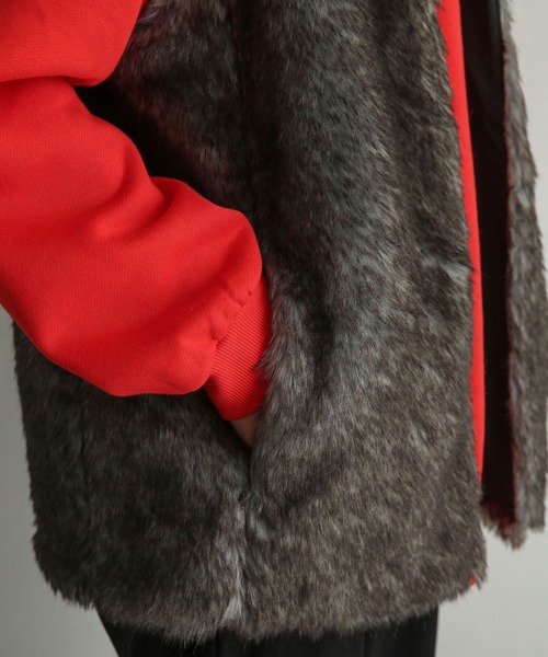 SENSE OF PLACE by URBAN RESEARCH(センスオブプレイスバイアーバンリサーチ)の「『ユニセックス』フェイクファーベスト(ベスト・メンズ・ブラウン/ブラック・ONE)」の5枚目の写真