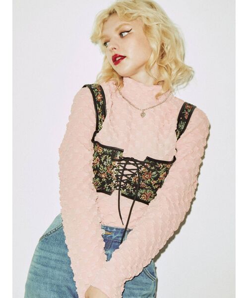 jouetie(ジュエティ)の「レースアップ2WAYコルセット(サスペンダー・レディース・アイボリー/ブラック・MEDIUM)」の9枚目の写真