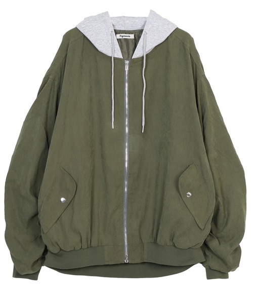 Figments（フィグメンツ）の「フェイクスエードMA-1（MA-1・レディース・ブラック/カーキ/グレー・FREE）」の8枚目の写真