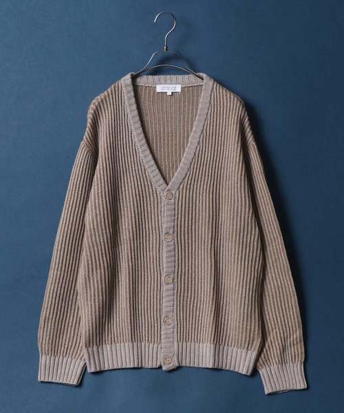 ANPAS(アンパス)の「Stripe Pattern Knit Cardigan/ストライプ ルーズニットカーディガン(カーディガン/ボレロ・メンズ・ブラック/ダークグリーン/グレイッシュベージュ・LL/M/L)」の6枚目の写真