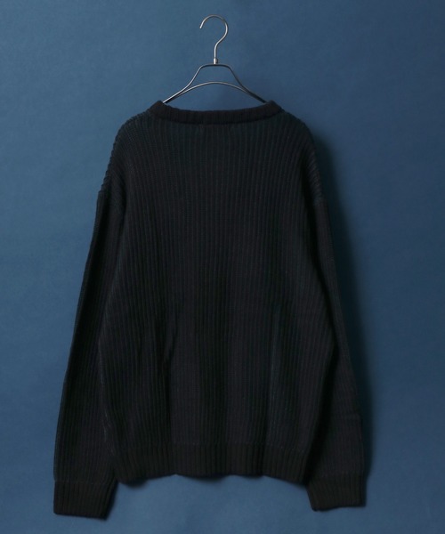 ANPAS(アンパス)の「Stripe Pattern Knit Cardigan/ストライプ ルーズニットカーディガン(カーディガン/ボレロ・メンズ・ブラック/ダークグリーン/グレイッシュベージュ・LL/M/L)」の9枚目の写真