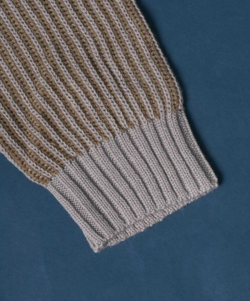 ANPAS(アンパス)の「Stripe Pattern Knit Cardigan/ストライプ ルーズニットカーディガン(カーディガン/ボレロ・メンズ・ブラック/ダークグリーン/グレイッシュベージュ・LL/M/L)」の13枚目の写真
