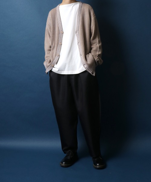 ANPAS(アンパス)の「Stripe Pattern Knit Cardigan/ストライプ ルーズニットカーディガン(カーディガン/ボレロ・メンズ・ブラック/ダークグリーン/グレイッシュベージュ・LL/M/L)」の20枚目の写真