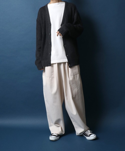 ANPAS(アンパス)の「Stripe Pattern Knit Cardigan/ストライプ ルーズニットカーディガン(カーディガン/ボレロ・メンズ・ブラック/ダークグリーン/グレイッシュベージュ・LL/M/L)」の17枚目の写真