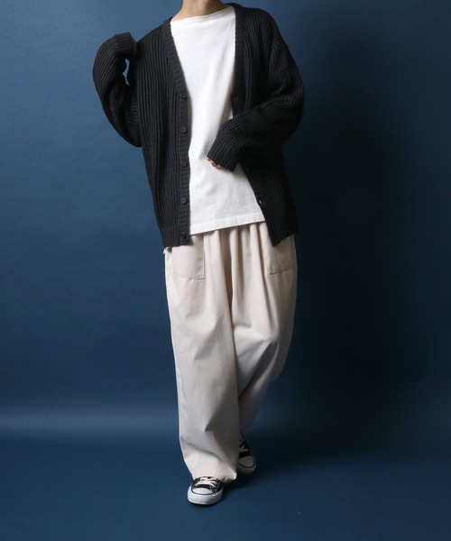 ANPAS(アンパス)の「Stripe Pattern Knit Cardigan/ストライプ ルーズニットカーディガン(カーディガン/ボレロ・メンズ・ブラック/ダークグリーン/グレイッシュベージュ・LL/M/L)」の18枚目の写真