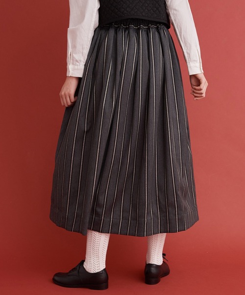 Malle（マル）の「Malle ストライプ　スカート（スカート・レディース・カーキ/グレー・FREE）」の11枚目の写真