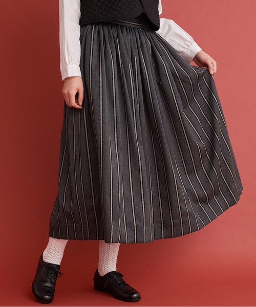 Malle（マル）の「Malle ストライプ　スカート（スカート・レディース・カーキ/グレー・FREE）」の19枚目の写真