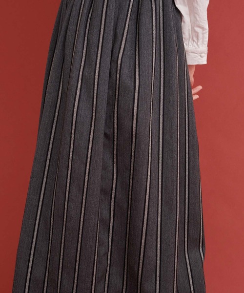 Malle（マル）の「Malle ストライプ　スカート（スカート・レディース・カーキ/グレー・FREE）」の7枚目の写真