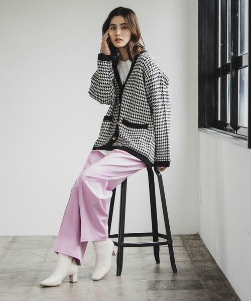 LEPSIM（レプシィム）の「7ゲージ配色アソートカーデ　175292（カーディガン/ボレロ・レディース・ブラック/ライトベージュ/グリーン/イエロー・FREE）」の7枚目の写真