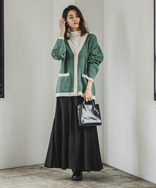 LEPSIM（レプシィム）の「7ゲージ配色アソートカーデ　175292（カーディガン/ボレロ・レディース・ブラック/ライトベージュ/グリーン/イエロー・FREE）」の16枚目の写真