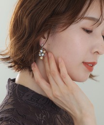 PourVous | メタリックグレープイヤリング 結婚式 同窓会 オケージョン お呼ばれ(イヤリング)