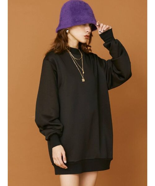 EVRIS（エヴリス）の「BIGシルエットスウェットワンピース（ワンピース・レディース・ブラック/ホワイト・FREE）」の4枚目の写真