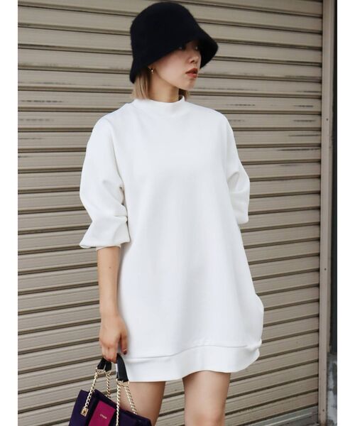 EVRIS（エヴリス）の「BIGシルエットスウェットワンピース（ワンピース・レディース・ブラック/ホワイト・FREE）」の6枚目の写真