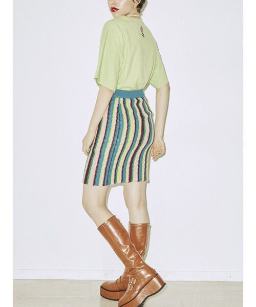 jouetie（ジュエティ）の「ストライプニットスカート（スカート・レディース・レッド/ブルー/ブラック・MEDIUM）」の8枚目の写真