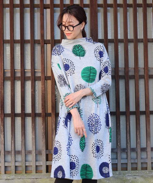 Barndoor 北欧風 プリント ボトルネック ワンピース ワンピース Barndoor バーンドア のファッション通販 Zozotown
