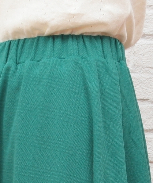 THE EMPORIUM（ジエンポリアム）の「ジャカードチェックミモレ丈スカート（スカート・レディース・ホワイト/グリーン/ブルー・38/40）」の9枚目の写真