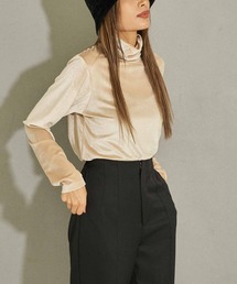 ベロアハイネックトップスカットソー
