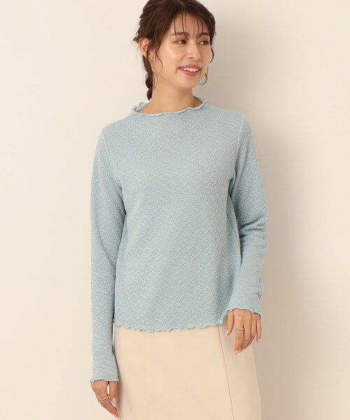 Cutie Blonde（キューティーブロンド）の「◆ふくれジャカード ボートネックメローインナー（Tシャツ/カットソー・レディース・ホワイト系/ライトブルー/ブラック・01/02/03）」の5枚目の写真