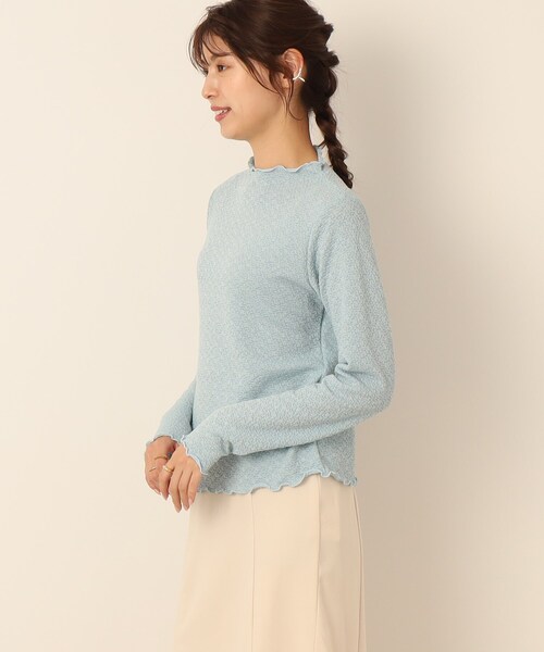 Cutie Blonde（キューティーブロンド）の「◆ふくれジャカード ボートネックメローインナー（Tシャツ/カットソー・レディース・ホワイト系/ライトブルー/ブラック・01/02/03）」の6枚目の写真