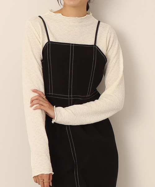 Cutie Blonde（キューティーブロンド）の「◆ふくれジャカード ボートネックメローインナー（Tシャツ/カットソー・レディース・ホワイト系/ライトブルー/ブラック・01/02/03）」の2枚目の写真